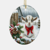 ベビーヤギフェスティバル素朴ファームクリスマス セラミックオーナメント (右)