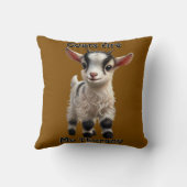 ベビーヤギ毛ふわふわで明るい表情 クッション (裏面)