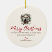 ベビーヤギ農畜動物クリスマスピネコンリース セラミックオーナメント (裏面)