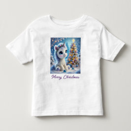 ベビーユニコーンの初めてのクリスマス トドラーTシャツ