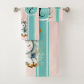 ベビーユニコーンカラフル星モノグラム バスタオルセット (インサイチュ)