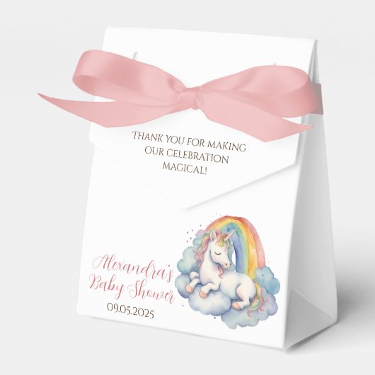 ベビーユニコーンガールズベビーシャワー フェイバーボックス (正面サイド)