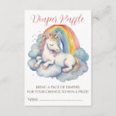 ベビーユニコーンガールベビーシャワーおむつラッフル エンクロージャーカード (正面)