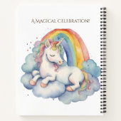 ベビーユニコーンガールベビーシャワーゲストギフトリスト ノートブック (裏面)