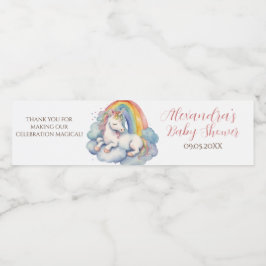 ベビーユニコーンガールベビーシャワー ペットボトルラベル