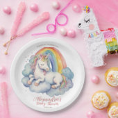 ベビーユニコーンガールベビーシャワー ペーパープレート (パーティー)