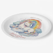 ベビーユニコーンガールベビーシャワー ペーパープレート (アングル)