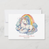 ベビーユニコーンガールベビーシャワー 出欠カード (裏面)