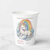 ベビーユニコーンガールベビーシャワー 紙コップ (裏面)