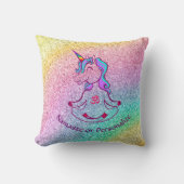 ベビーユニコーンゼンヨガメディテーションレインボーグリッター クッション (正面)