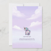 ベビーユニコーンバスタイム |ベビーシャワー招待状 招待状 (裏面)