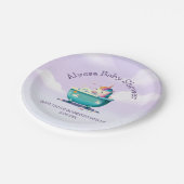 ベビーユニコーンバスタイム |赤ちゃんシャワー ペーパープレート (アングル)