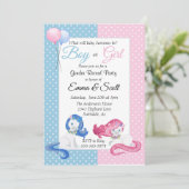 ベビーユニコーンピンクブルージェンダーパーティー 招待状 (スタンド正面)