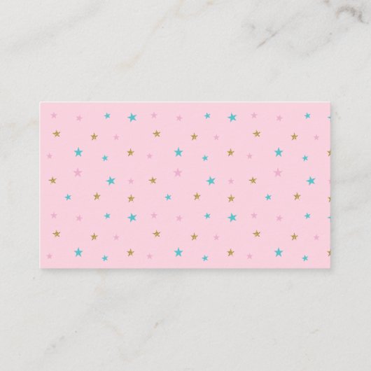 ベビーユニコーンピンク赤ちゃんシャワー用ブック エンクロージャーカード (裏面)