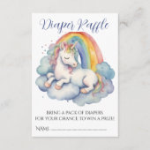 ベビーユニコーンボーイ赤ちゃんシャワーおむつラッフル エンクロージャーカード (正面)