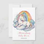 ベビーユニコーン女の子の赤ちゃんシャワーありがとう サンキューカード (裏面)
