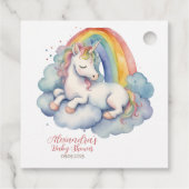 ベビーユニコーン女の子の赤ちゃんシャワーありがとう フェイバータグ (裏面)