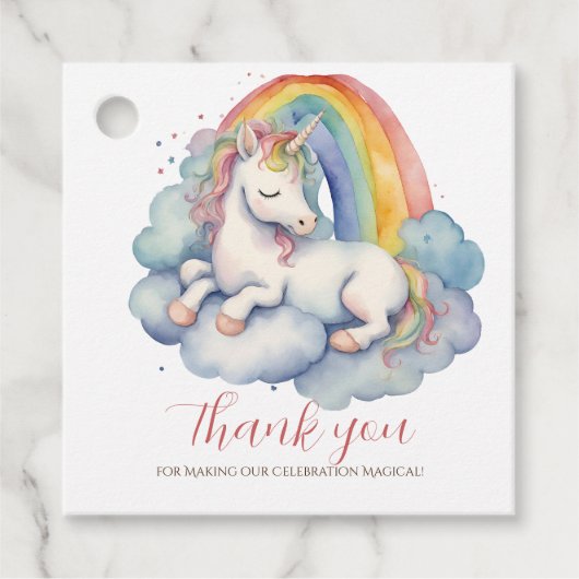 ベビーユニコーン女の子の赤ちゃんシャワーありがとう フェイバータグ (正面)