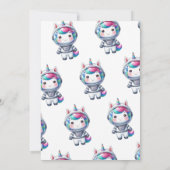 ベビーユニコーン宇宙飛行士1歳の誕生日 招待状 (裏面)