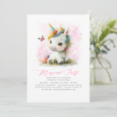 ベビーユニコーン誕生日招待状 招待状 (スタンド正面)