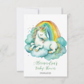 ベビーユニコーン赤ちゃんシャワー サンキューカード (裏面)