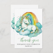 ベビーユニコーン赤ちゃんシャワー サンキューカード (正面/裏面)