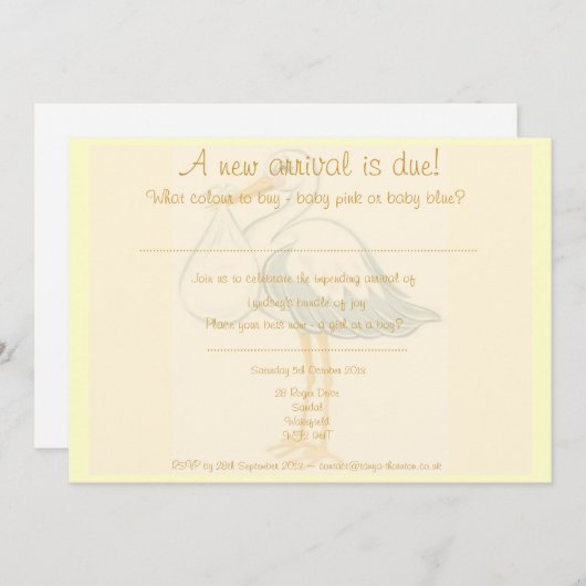 ベビーユニセックスシャワー招待状-男の子か女の子 招待状 (正面/裏面)