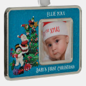 ベビーユニセックス第1回のクリスマスかわいいクリス シルバープレートフレームオーナメント (右)