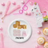 ベビーユニークガールサイコロベビーシャワー ペーパープレート (パーティー)