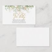 ベビーユーカリ緑ベビーシャワー用の本 エンクロージャーカード (正面/裏面)