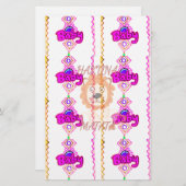 ベビーライオンクブハクナマタタグラフィックアート文字デッシュ 便箋 (正面/裏面)