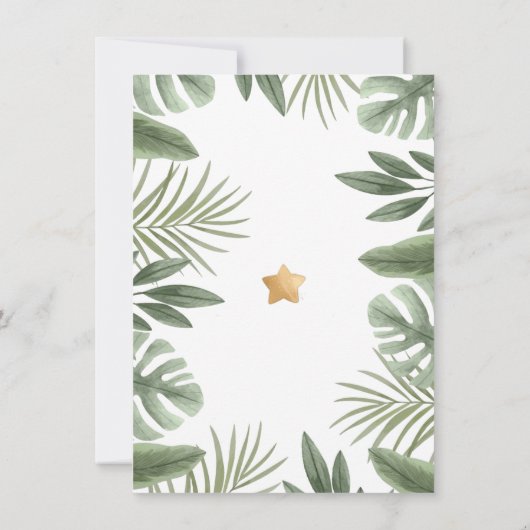 ベビーライオンサファリベイビーシャワーサンキューカード サンキューカード (裏面)