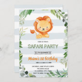 ベビーライオンシャワー誕生日の招待状 招待状 (正面/裏面)