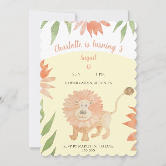 ベビーライオン水彩手絵を描形 シーズンカード (正面)