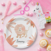 ベビーライオン水彩手絵を描形 ペーパープレート (パーティー)