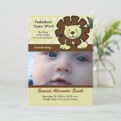 ベビーライオン王ジャングル誕生のお知らせ 案内状 (スタンド正面)