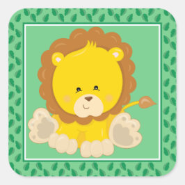 ベビーライオン | Safari動物のパーティー スクエアシール