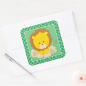 ベビーライオン | Safari動物のパーティー スクエアシール (封筒)