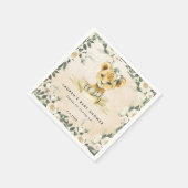 ベビーライオンcubニュートラル花模様ベビーシャワーナプキン スタンダードカクテルナプキン (角)