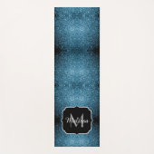 ベビーライトブルーフェイクグリッタースパークルスモノグラム ヨガマット (正面)