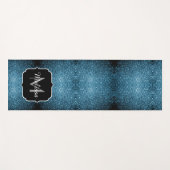 ベビーライトブルーフェイクグリッタースパークルスモノグラム ヨガマット (正面(横))