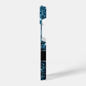 ベビーライトブルーフェイクグリッタースパークルスモノグラム iPhoneケース (左側面)