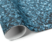 ベビーライトブルーフェイクグリッタースパークル ラッピングペーパー (ロールコーナー)