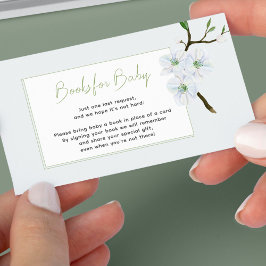 ベビーライトブルー春ベビーシャワー用の本 エンクロージャーカード