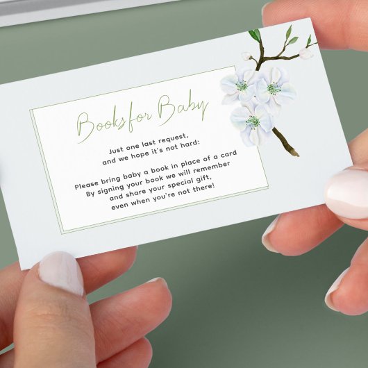 ベビーライトブルー春ベビーシャワー用の本 エンクロージャーカード