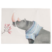 ベビーライノセロス&バーディ色彩の鮮やかズボイベビー ラージペーパーバッグ (裏面)