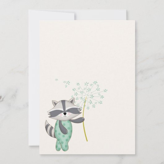 ベビーラクーンバンドルスペシャルデリバリシャワー 招待状 (裏面)