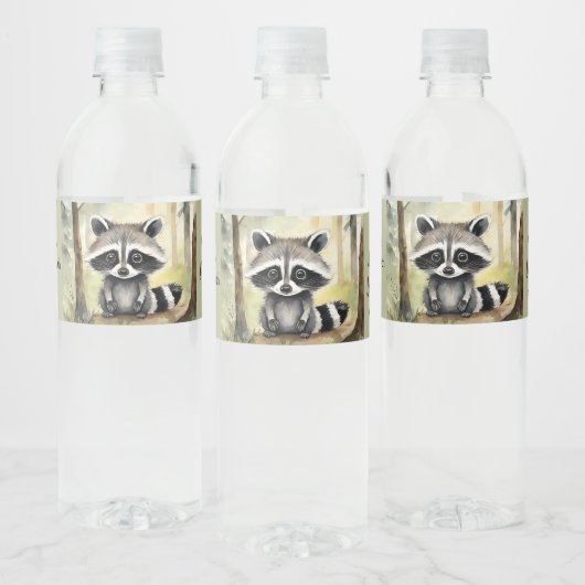 ベビーラクーン男女兼用赤ちゃんシャワー ペットボトルラベル (ボトル)