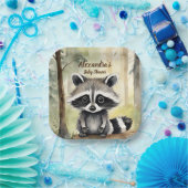 ベビーラクーン男女兼用赤ちゃんシャワー ペーパープレート (パーティー)