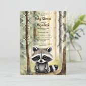 ベビーラクーン男女兼用赤ちゃんシャワー 招待状 (スタンド正面)